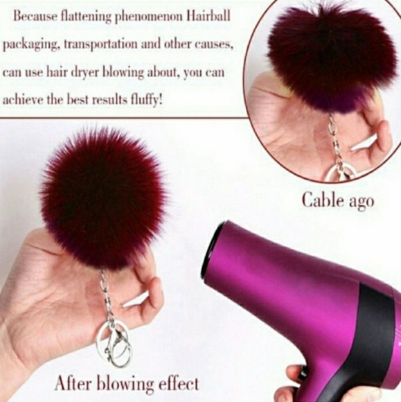 Pineapple Pom Pom Keychain/ Clip- pink - Picture 3 of 4